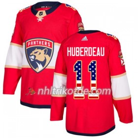 Florida Panthers Trikot Jonathan Huberdeau 11 Adidas 2017-2018 Rot USA Flag Fashion Authentic - Herren